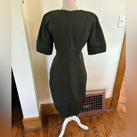 COS Women's Green Puff Sleeve Knee Length Dress Size 38 - Picture 4 of 5